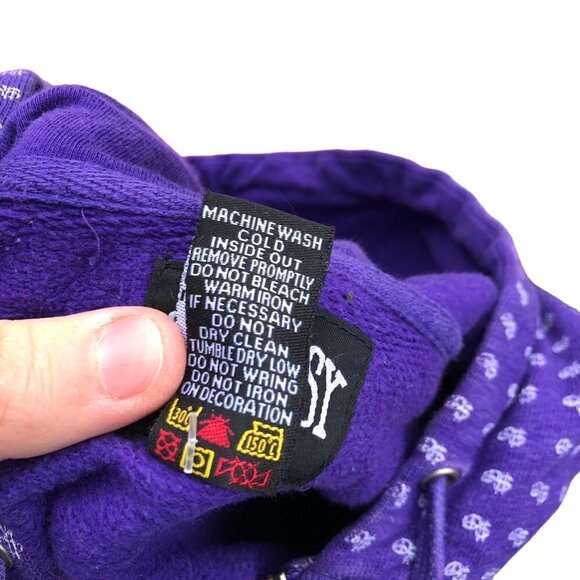 Vintage Stussy Monogram Hoodie XL Purple - Picture 11 of 13